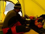 23 Climbing Sherpa Lal Singh Tamang Melting Snow in Our Tent At Lhakpa Ri Camp I 6500m